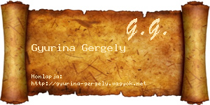 Gyurina Gergely névjegykártya